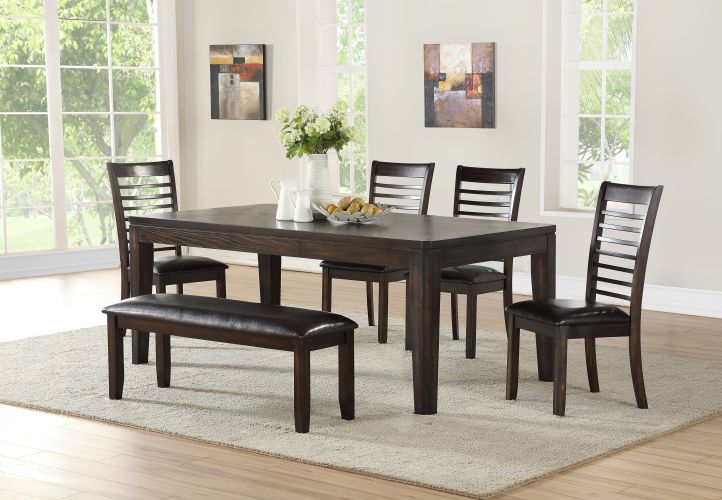 Ally - 6 Piece Dining Set - Dark Brown Ally - 6 Piece Dining Set - Dark Brown