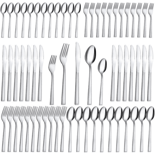 Bestdin Silverware Set for 12, 60 Pieces Stainless Steel Flatware Set, Include Fork Knife Spoon Set, Mirror Polished, Dishwasher Safe Bestdin Silverware Set for 12, 60 Pieces Stainless Steel Flatware Set, Include Fork Knife Spoon Set, Mirror Polished, Dishwasher Safe